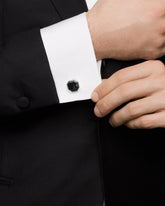 Streamline® Cufflinks in Sterling Silver with Forged Carbon, 15mm
